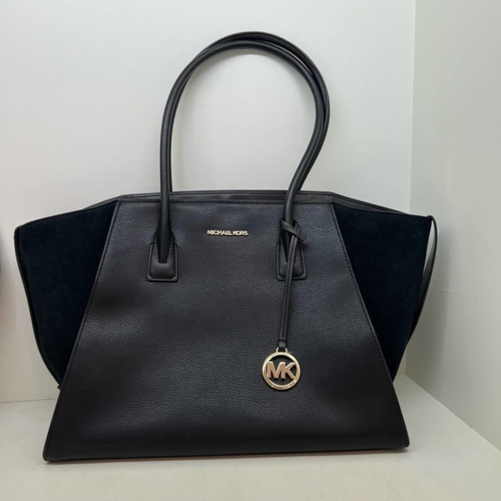 MICHAEL MICHAEL KORS Avril Extra-Large Leather Top-Zip Tote Bag black gold - Picture 5 of 12